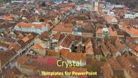  Presentation with brasov - PPT theme featuring aerial-view-of-brasov-old background and a tawny brown colored foreground
