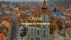  Presentation with brasov - Theme consisting of aerial-view-of-brasov-old background and a tawny brown colored foreground