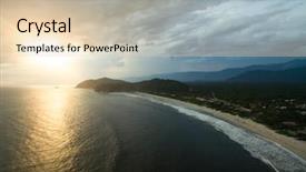  Presentation with coast - PPT theme having aerial-view-of-brazilian-coast background and a lemonade colored foreground