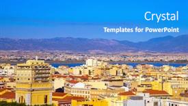  Presentation with italy - Slides enhanced with aerial view of cagliari in sardinia italy with the montelargius lake and quartu sant elena in the background background and a teal colored foreground