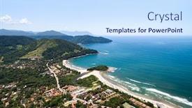  Presentation with brazil - PPT theme with aerial view of camburi beach sao paulo brazil background and a sky blue colored foreground