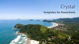  Presentation with brazil - Slide set consisting of aerial view of camburi and baleia beach sao paulo brazil background and a light blue colored foreground