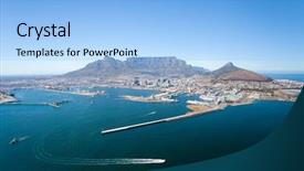  Presentation with cape town - Beautiful presentation featuring aerial view of cape town backdrop and a light blue colored foreground