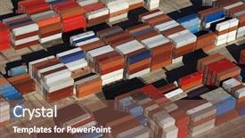  Presentation with cargo - Colorful slides enhanced with aerial view of cargo containers backdrop and a tawny brown colored foreground