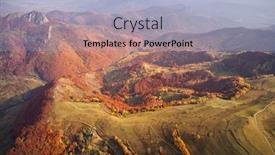  Presentation with autumn morning - Presentation theme consisting of aerial view of carpathian mountains countryside in autumn morning romania background and a light blue colored foreground