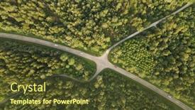  Presentation with road intersection - Cool new presentation theme with aerial-view-of-cars-driving backdrop and a tawny brown colored foreground