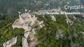  Presentation with city of chicago aerial view - Presentation consisting of aerial-view-of-castelo-dos background and a gray colored foreground