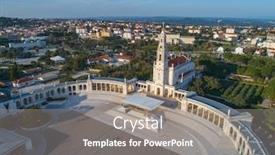  Presentation with pilgrimage - Presentation theme consisting of aerial-view-of-cathedral-complex background and a gray colored foreground