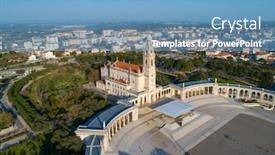  Presentation with pilgrimage - Presentation theme featuring aerial-view-of-cathedral-complex background and a teal colored foreground