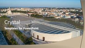  Presentation with catholic trinity - Presentation design having aerial-view-of-cathedral-complex background and a gray colored foreground