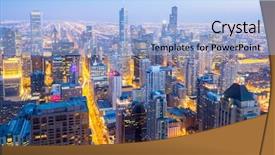  Presentation with city chicago - PPT theme enhanced with aerial view of chicago city background and a light blue colored foreground