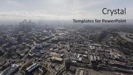  Presentation with downtown los angeles - Amazing presentation theme having aerial view of chinatown backdrop and a light gray colored foreground