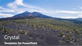  Presentation with lava - Beautiful PPT theme featuring aerial-view-of-chinyero-forest backdrop and a dark gray colored foreground