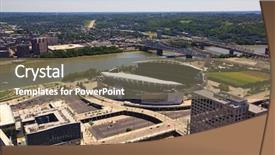  Presentation with cincinnati - Beautiful PPT theme featuring aerial view of cincinnati ohio backdrop and a  colored foreground