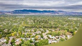  Presentation with fall mountains - Beautiful theme featuring aerial view of city residential area in northern colorado with foothills and rocky mountains in background fort collins in early fall scenery backdrop and a yellow colored foreground