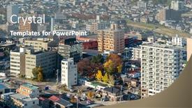  Presentation with city japan - Slides enhanced with aerial-view-of-city background and a gray colored foreground