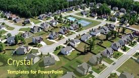  Presentation with united states - Cool new theme with aerial-view-of-clean-suburban backdrop and a tawny brown colored foreground