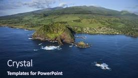  Presentation with maui - Cool new presentation theme with aerial view of coastal community in maui hawaii backdrop and a navy blue colored foreground