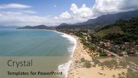  Presentation with aerial - Slide deck consisting of aerial-view-of-cocanha-beach background and a coral colored foreground