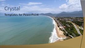  Presentation with aerial - Colorful theme enhanced with aerial-view-of-cocanha-beach backdrop and a light blue colored foreground
