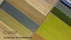  Presentation with solar farm - Slides enhanced with aerial-view-of-colorful-farm background and a gold colored foreground