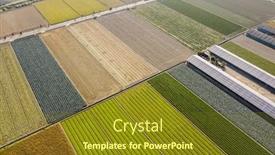  Presentation with solar farm - Theme with aerial-view-of-colorful-farm background and a tawny brown colored foreground