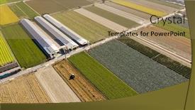  Presentation with energy generation - PPT layouts enhanced with aerial-view-of-colorful-farm background and a coral colored foreground