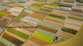 Presentation with aerial - PPT layouts consisting of aerial-view-of-colorful-farm background and a gold colored foreground