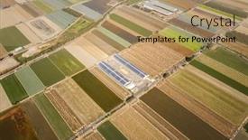  Presentation with solar farm - Presentation theme with aerial-view-of-colorful-farm background and a coral colored foreground