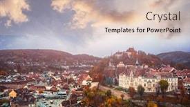  Presentation with sighisoara - Presentation featuring aerial-view-of-colorful-sighisoara background and a lemonade colored foreground
