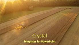  Presentation with harvest - Theme consisting of aerial-view-of-combine-harvester background and a tawny brown colored foreground