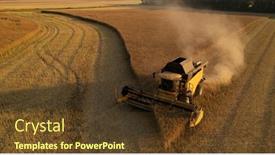  Presentation with harvest - Slides with aerial-view-of-combine-harvester background and a tawny brown colored foreground