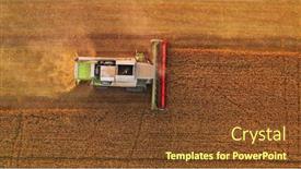  Presentation with harvest - PPT layouts consisting of aerial-view-of-combine-harvester background and a tawny brown colored foreground
