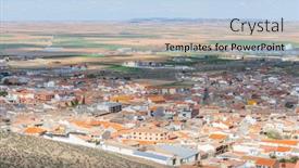  Presentation with cereal - Slide set enhanced with aerial view of consuegra traditional windmills of castilla la mancha toledo spain windmills that were used to grind the cereal background and a light blue colored foreground