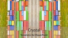  Presentation with freight transportation - Cool new presentation with aerial view of containers backdrop and a coral colored foreground