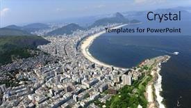  Presentation with ipanema beach - Beautiful presentation featuring aerial view of copacabana beach backdrop and a light blue colored foreground