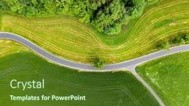  Presentation with aerial view of cape town - Slide deck featuring aerial-view-of-countryside-road background and a tawny brown colored foreground