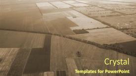  Presentation with aerial - PPT theme with aerial-view-of-countryside background and a tawny brown colored foreground