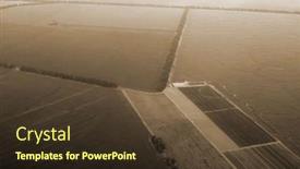  Presentation with region - Presentation theme featuring aerial-view-of-countryside background and a tawny brown colored foreground