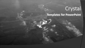  Presentation with region - Theme having aerial-view-of-countryside background and a gray colored foreground