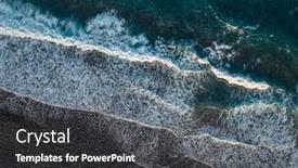  Presentation with crashing waves - PPT layouts having aerial-view-of-crashing-waves background and a dark gray colored foreground