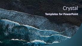 Presentation with crashing waves - Audience pleasing theme consisting of aerial-view-of-crashing-waves backdrop and a wine colored foreground