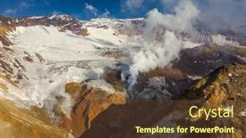  Presentation with city of chicago aerial view - Amazing slide set having aerial-view-of-crater backdrop and a tawny brown colored foreground