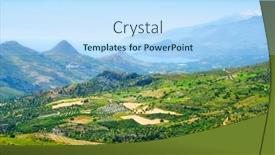  Presentation with crete island - Audience pleasing presentation consisting of aerial-view-of-crete-island backdrop and a  colored foreground