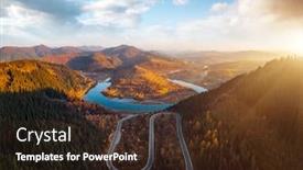  Presentation with forest road - Slide deck featuring aerial-view-of-curved-road background and a wine colored foreground