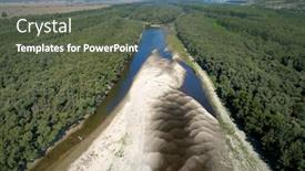  Presentation with danube - PPT layouts having aerial-view-of-danube-river background and a tawny brown colored foreground