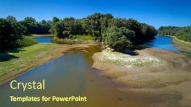  Presentation with danube - Amazing theme having aerial-view-of-danube-river backdrop and a tawny brown colored foreground