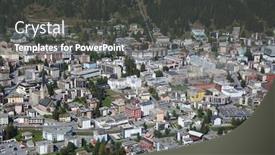  Presentation with meetings - Presentation design enhanced with aerial-view-of-davos-city background and a dark gray colored foreground