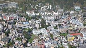  Presentation with meetings - Amazing presentation theme having aerial-view-of-davos-city backdrop and a gray colored foreground