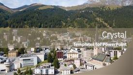  Presentation with meetings - Slides featuring aerial-view-of-davos-city background and a gray colored foreground